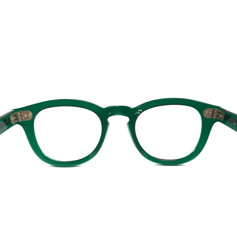 SEE Eyewear Eyeglasses Frames 9215 1487 Polished Clear Green Horn Rim 44-23-145